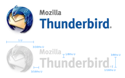 Mozilla Thunderbird logo, horizontal version, on a transparent background