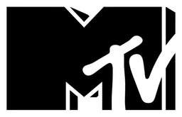 MTV logo, black version, on a transparent background