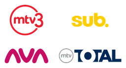 Mtv3 logo, horizontal version, on a transparent background