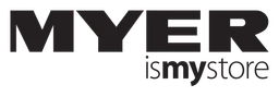 Myer logo, black wordmark version, on a transparent background