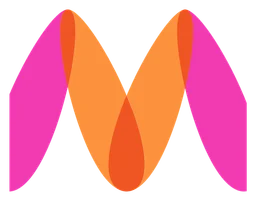 Myntra logo, horizontal version, on a transparent background