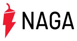 Naga logo, horizontal version, on a transparent background