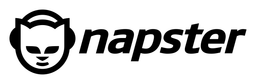 Napster logo, black wordmark version, on a transparent background