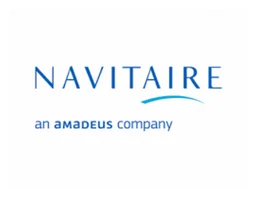Navitaire logo, white version, on a transparent background