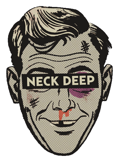 Neck Deep logo, monochrome version, on a transparent background