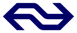 Nederlandse Spoorwegen logo, horizontal version, on a transparent background