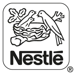 Nestle logo, white icon version, on a transparent background