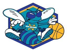 New Orleans Hornets logo, horizontal version, on a transparent background