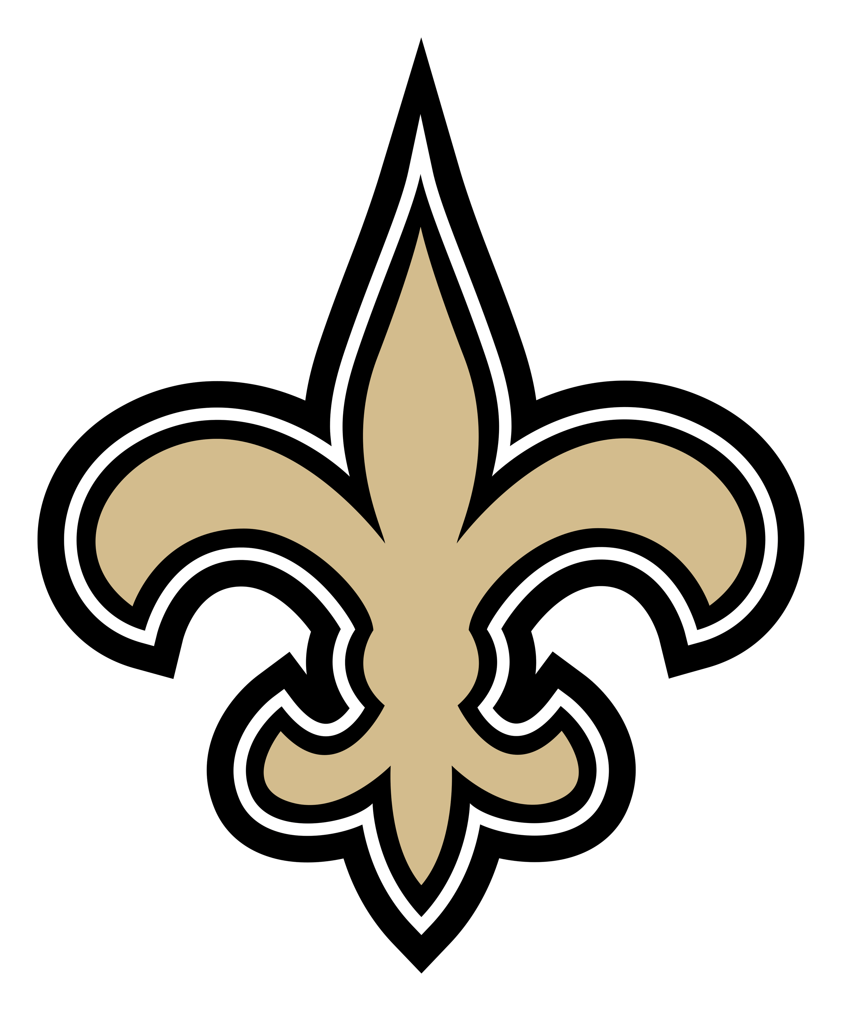 New Orleans Saints logo on a transparent background