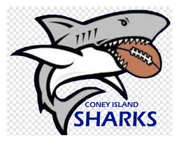 New York Sharks logo, monochrome version, on a transparent background
