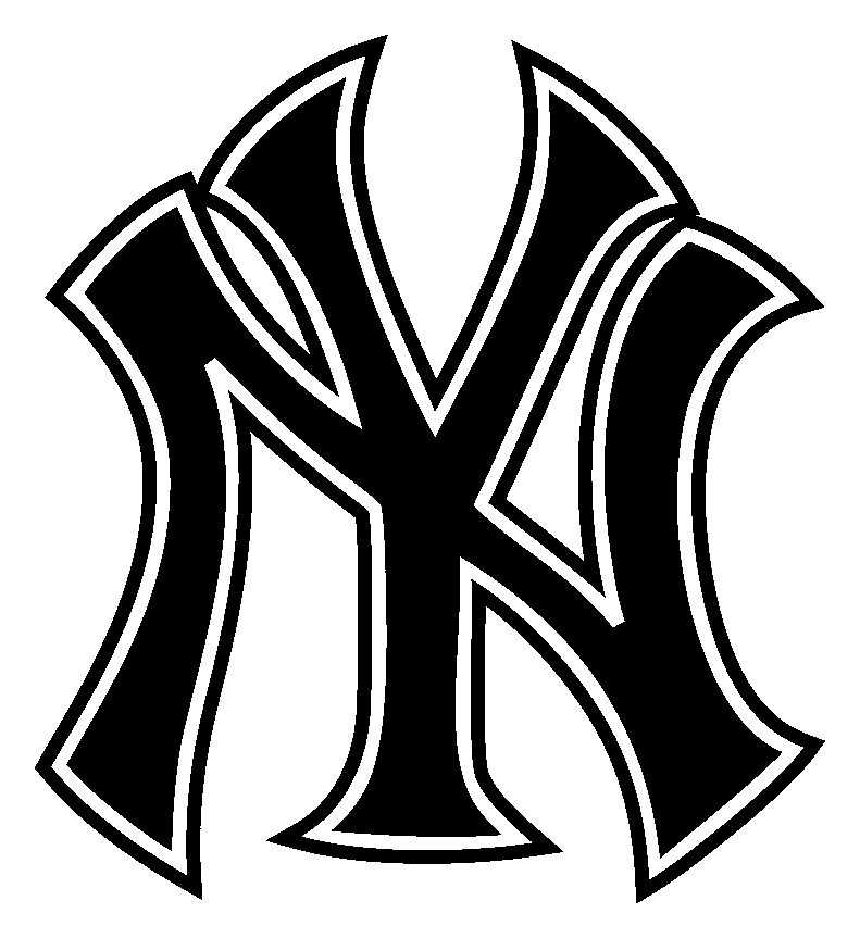 New York Yankees logo, black icon version, on a transparent background