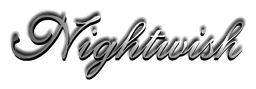 Nightwish logo, black wordmark version, on a transparent background