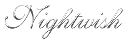 Nightwish logo, monochrome wordmark version, on a transparent background