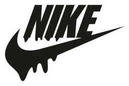 Nike logo, black version, on a transparent background
