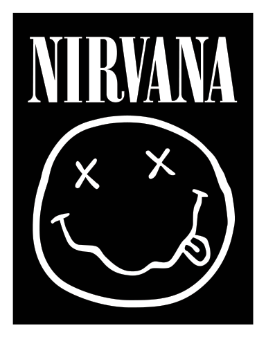 Nirvana logo, black version, on a transparent background
