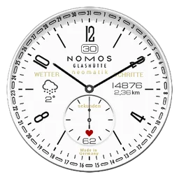 Nomos Glashuette logo, white icon version, on a transparent background