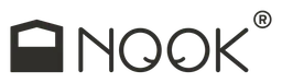 Nook logo, black wordmark version, on a transparent background