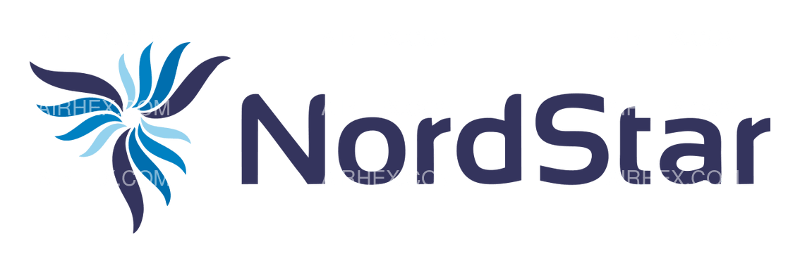Logo de Nordstar Airlines sobre fondo transparente