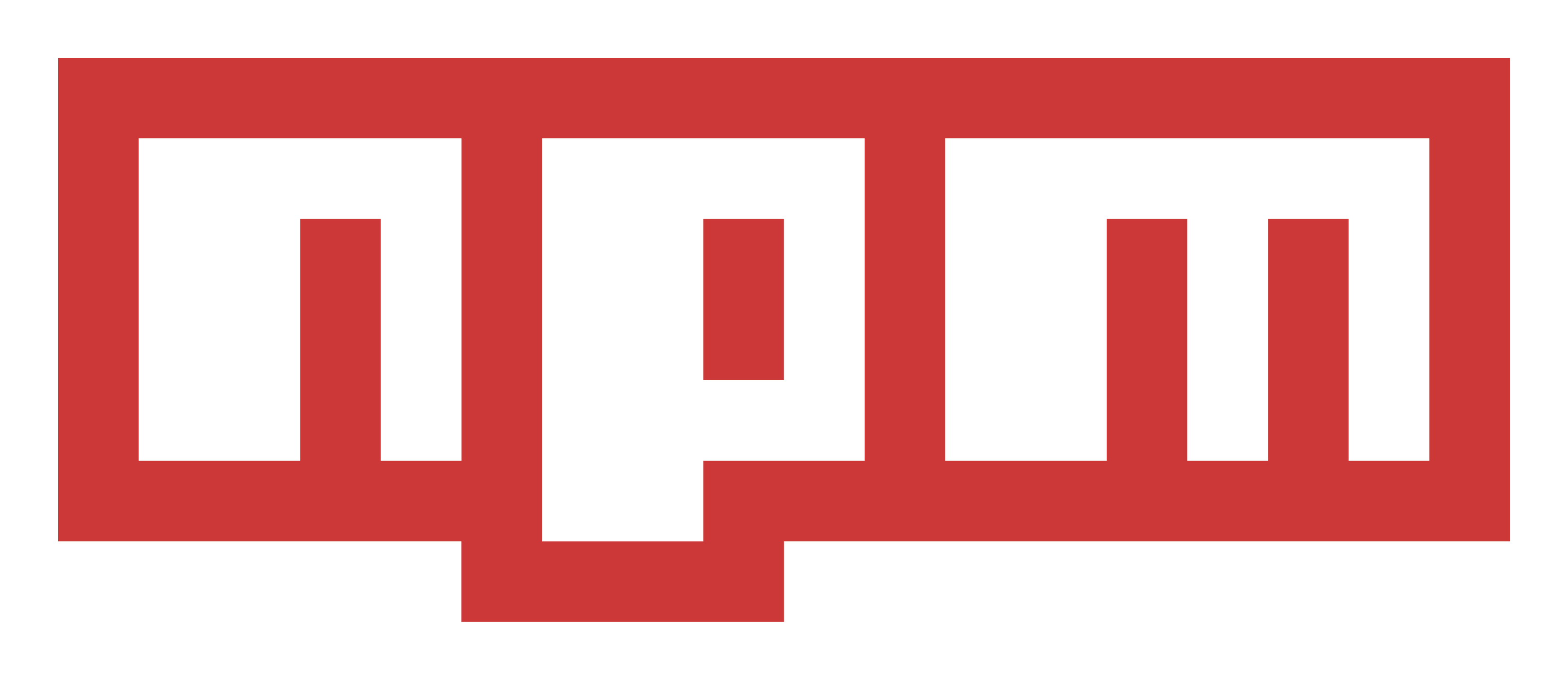 npm logo on a transparent background