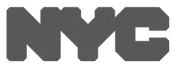 Nyc logo, monochrome wordmark version, on a transparent background