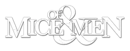 Of Mice and Men logo, white wordmark version, on a transparent background