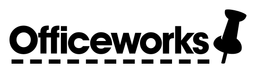 Officeworks logo, black wordmark version, on a transparent background