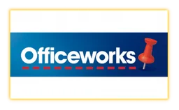 Officeworks logo, horizontal version, on a transparent background