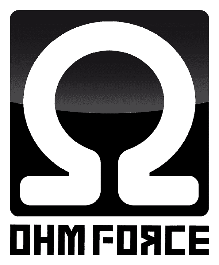 Ohm Force logo, black icon version, on a transparent background