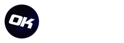 Okcash logo, monochrome wordmark version, on a transparent background