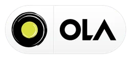 Ola Cabs logo, white wordmark version, on a transparent background