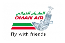 Oman Air logo, horizontal version, on a transparent background