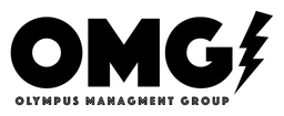 Omg logo, black wordmark version, on a transparent background