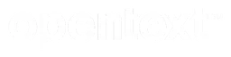 Open Text logo, white wordmark version, on a transparent background