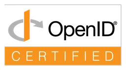Logo da Openid, versão horizontal, em fundo transparente