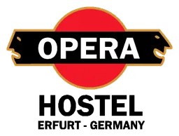 Opera Hostel logo, horizontal version, on a transparent background