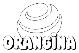Logo da Orangina, versão branco, em fundo transparente