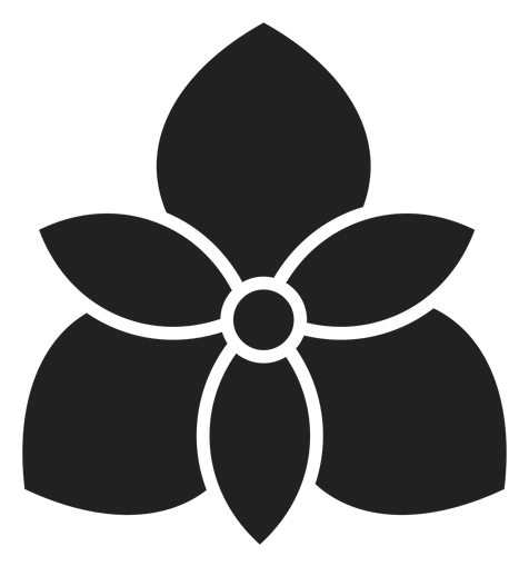 Orchid logo, black icon version, on a transparent background