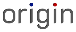 Origin logo, black wordmark version, on a transparent background