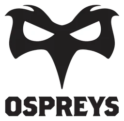 Ospreys Logo, Variante Icon schwarz, auf transparentem Hintergrund