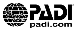 Padi logo, black wordmark version, on a transparent background