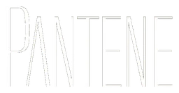 Pantene logo, white version, on a transparent background