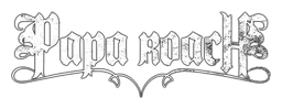 Papa Roach logo, monochrome wordmark version, on a transparent background