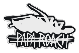 Papa Roach logo, monochrome version, on a transparent background