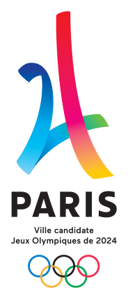 Paris 2024 Logo, Variante horizontal, auf transparentem Hintergrund