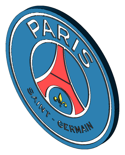 Paris Saint Germain logo, horizontal version, on a transparent background