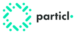 Particl logo, wordmark version, on a transparent background