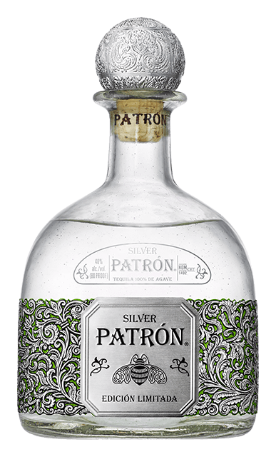 Patron Tequila Logo, Variante monochrom, auf transparentem Hintergrund