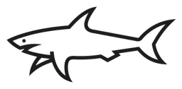 Paul and Shark logo, black version, on a transparent background