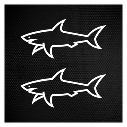 Paul and Shark logo, black icon version, on a transparent background