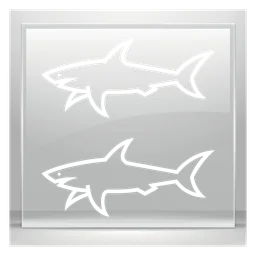 Paul and Shark logo, white icon version, on a transparent background